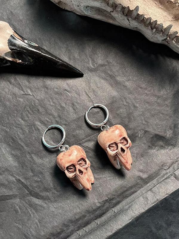 Punk Style Skull Design Dangle Earrings, Fashionable Jewelry for Party, Daily Clothing Decor, Trendy All-match & Exquisite Jewelry for Birthday Gift