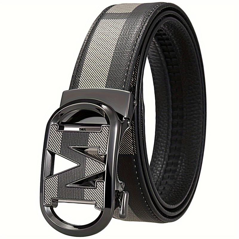 Fashion Casual Jeans M Letter Buckle Belt, Men's Simplicity Fashion Comfort Click Belt Belt