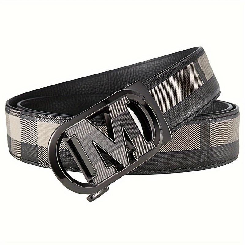 Fashion Casual Jeans M Letter Buckle Belt, Men's Simplicity Fashion Comfort Click Belt Belt