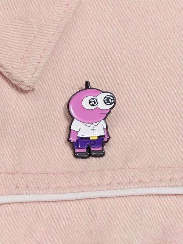 Cute Cartoon Character Design Brooch, Fashion Alloy Badge for Daily Clothing Decor, Trendy All-match & Exquisite Brooch for Birthday Gift