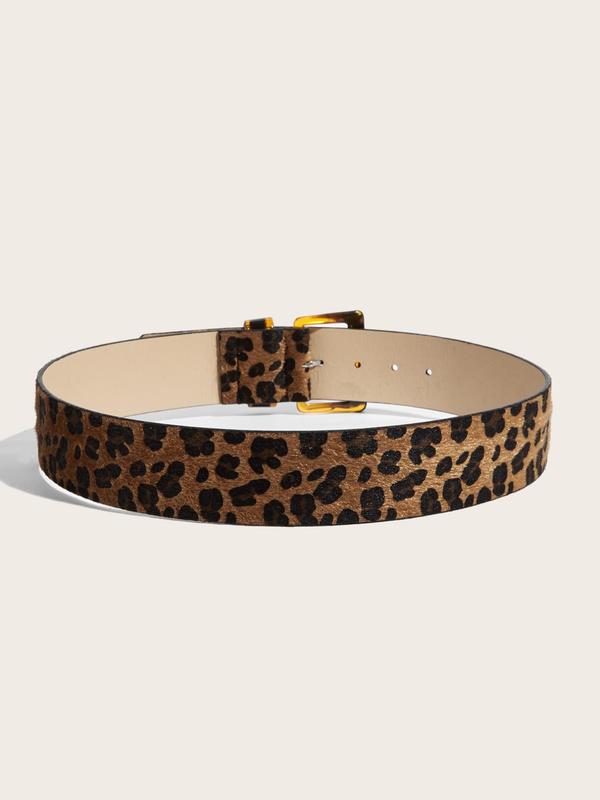 Women's Fashion Leopard Pattern Belt, Casual Waistband for Jeans, Fashion Belt for Party, Daily Clothing Decor, Trendy All-match & Exquisite Belt for Birthday Gift