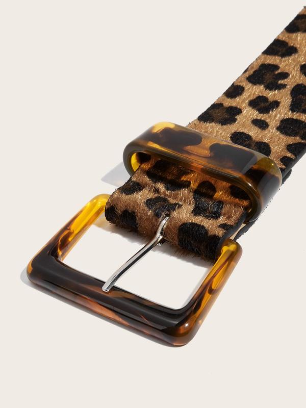 Women's Fashion Leopard Pattern Belt, Casual Waistband for Jeans, Fashion Belt for Party, Daily Clothing Decor, Trendy All-match & Exquisite Belt for Birthday Gift