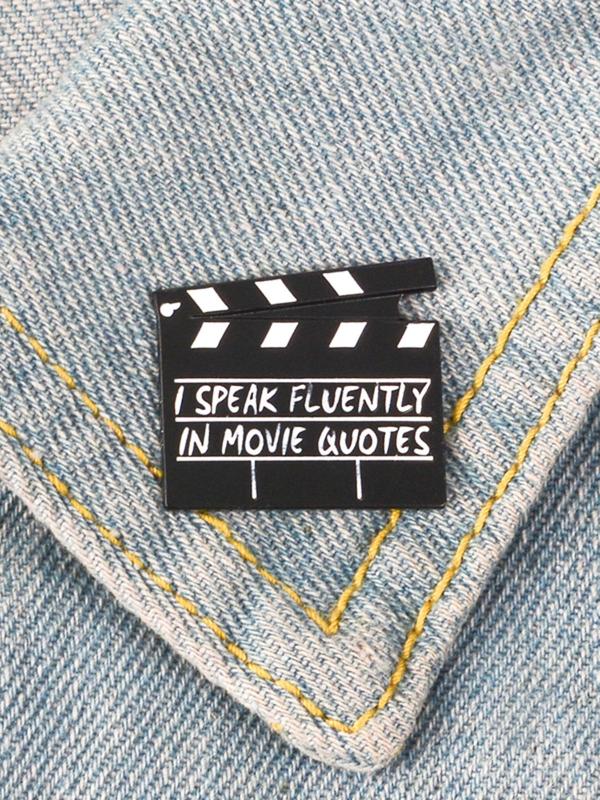 Fashion Movie Quotes Cappboard Design Brooch, Movie Theme Daily Vacation Holiday Party Gift, Casual Clothes Accessories for Men & Women