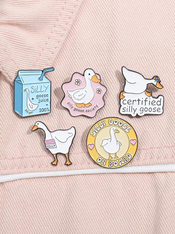 Summer Cute Cartoon Goose Design Brooch, Creative Animal Design Brooch Pins, Fashion Jewelry Accessories for Women & Men, Trendy All-match & Exquisite Brooches for Birthday Gift