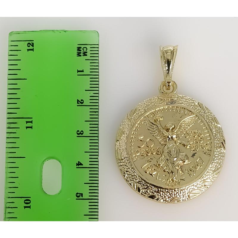 Plated Mexican Centenario Coin 50 Pesos Pendant