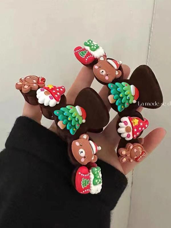 Cute Christmas Themed Hair Claw, Fashionable Hair Accessories for Women & Girls, Minimalist Headwear Suitable for Thick Hair