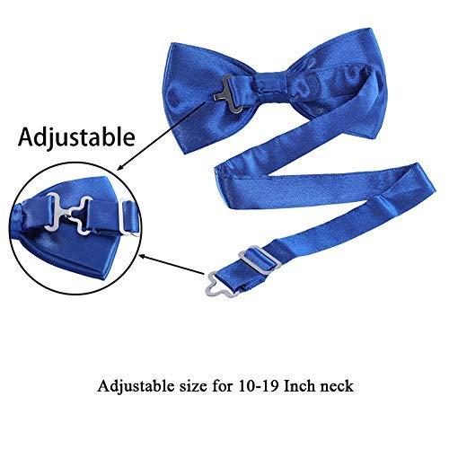 AWAYTR Men's Pre Tied Bow Ties for Wedding Party Fancy Plain Adjustable Bowties Necktie