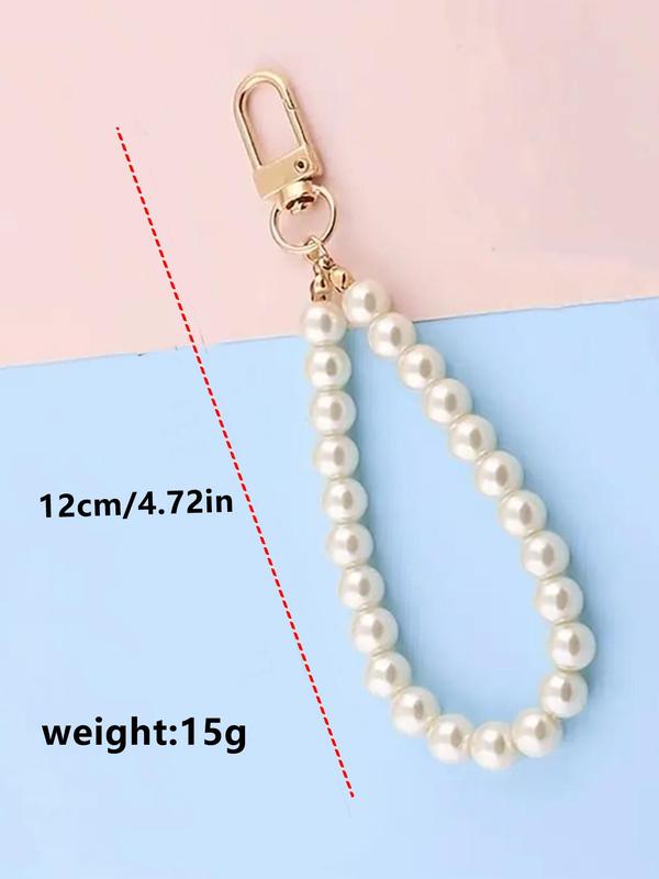 Faux Pearl Bead Decor Keychain,  Elegant Keychain for Women & Girls, Fashion Keychain for Daily Clothing Decor, Trendy All-match & Exquisite Keychain for Birthday Gift