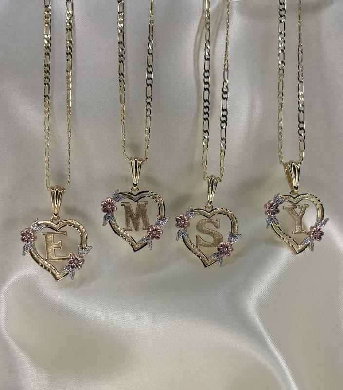 Gold Plated Heart Shaped Initial Pedant Necklace A-Z