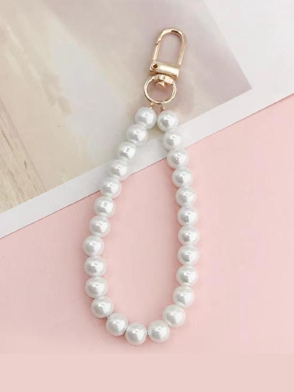 Faux Pearl Bead Decor Keychain,  Elegant Keychain for Women & Girls, Fashion Keychain for Daily Clothing Decor, Trendy All-match & Exquisite Keychain for Birthday Gift