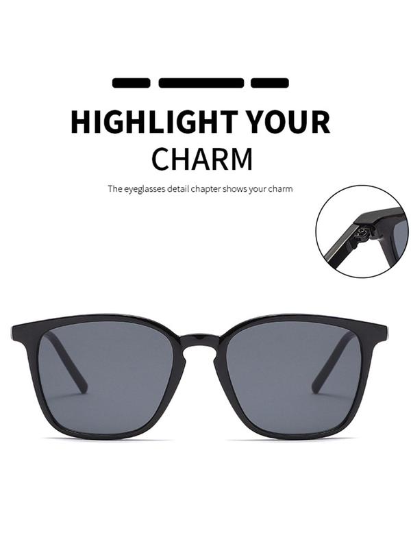 Unisex Simple Style Square Frame Sunglasses, Trendy Casual Sunglasses for Women and Men, Fashion Accessories for Everyday Use and Outdoor Activities