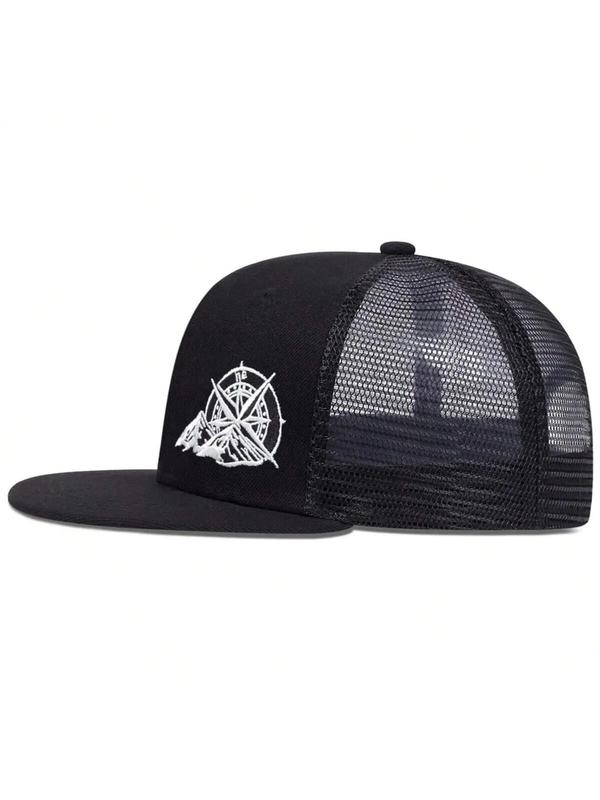 Unisex Street Style Mountain Embroidered Baseball Cap, Casual Sporty Snapback Hat for Men & Women, Trendy All-match Retro Accessories for Daily Use