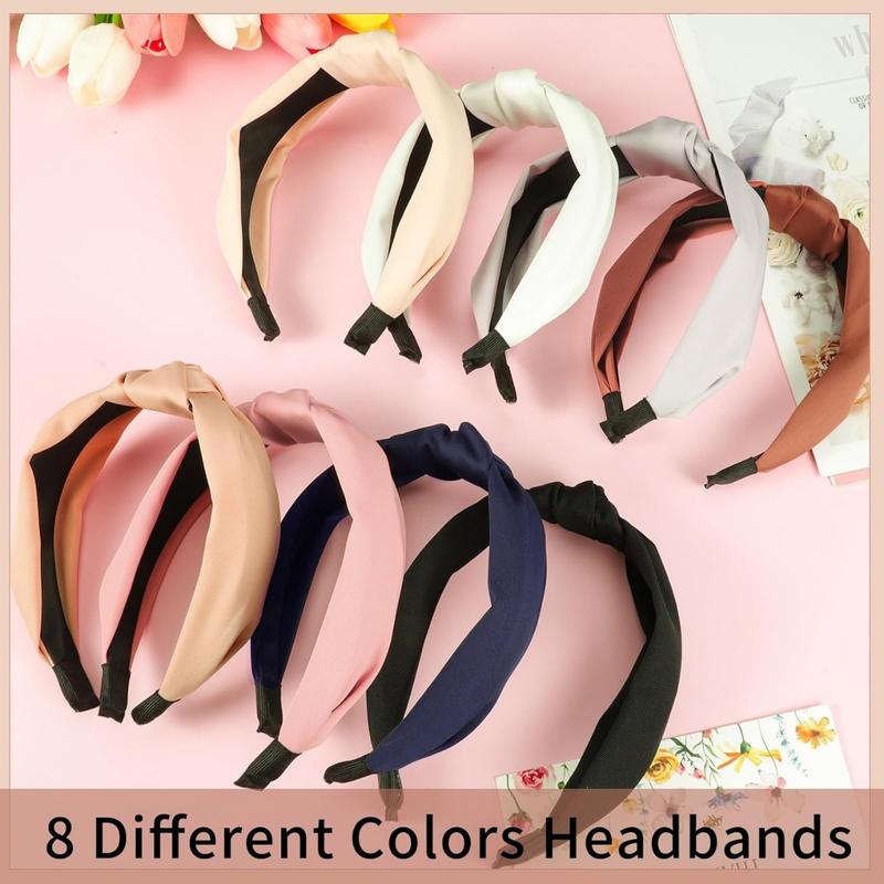 Headbands for Women, 8 Pack Knotted Headbands Fashion Women Hair Accessories Knotted Wide Headbands