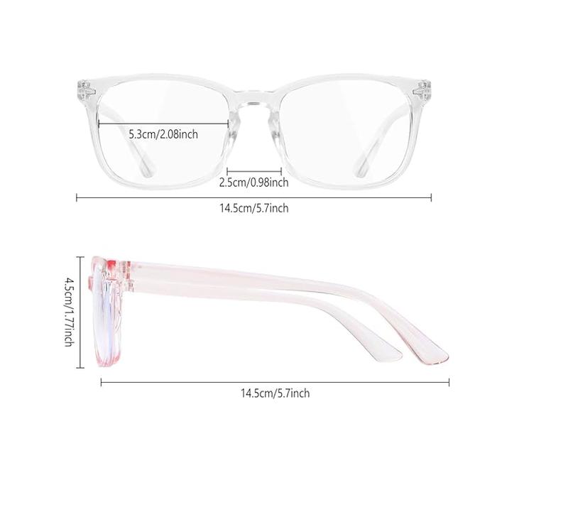 2024 Games Glasses, 2 Pack Clear Frame Glasses for Women Men,, Fashion Lightweight Eyeglasses for Work