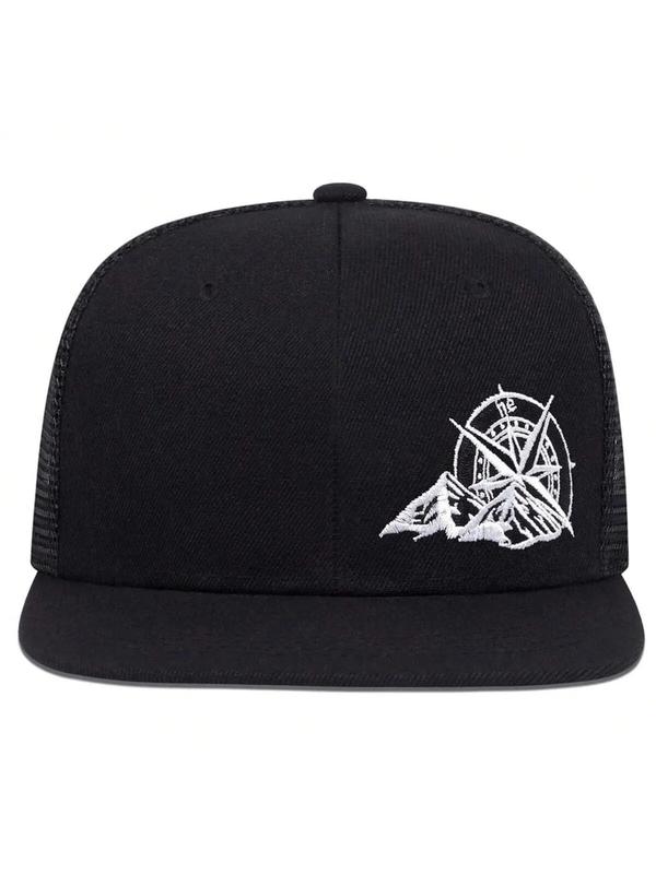 Unisex Street Style Mountain Embroidered Baseball Cap, Casual Sporty Snapback Hat for Men & Women, Trendy All-match Retro Accessories for Daily Use