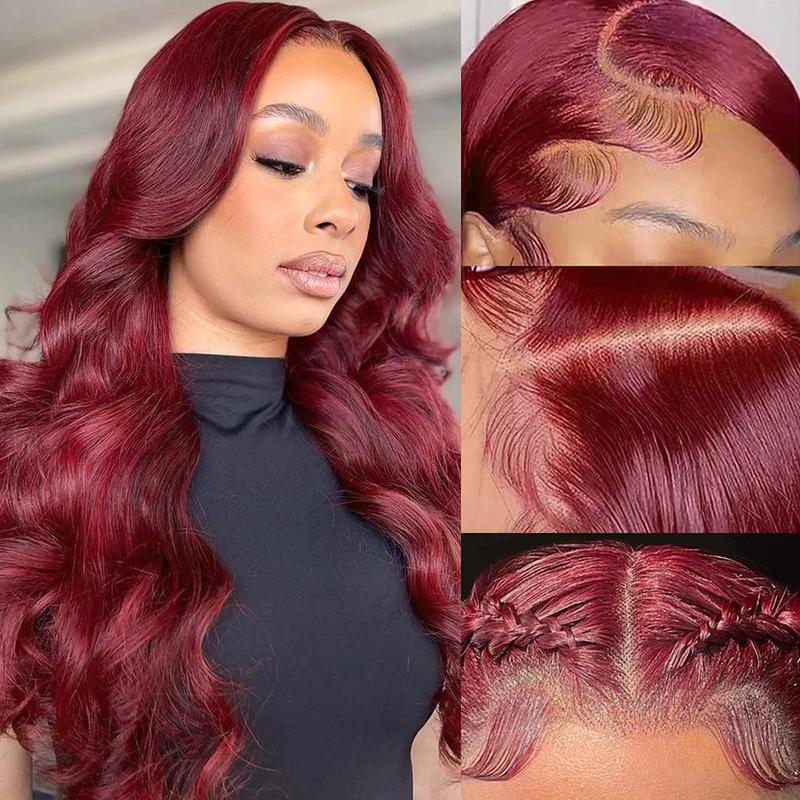 # 99J body wave wig Burgundy 13x6 full frontal human hair wigs