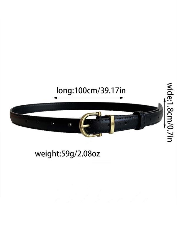 Women's Fashion Vintage Pu Leather Belt, Casual Trendy Belt for Jeans & Short Skirt, Daily Clothing Decoration