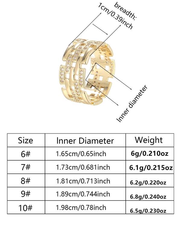 Fashion Hollow Out Design Rhinestone Decorated Ring, Fashion Jewelry for Party, Daily Clothing Decor, Trendy All-match & Exquisite Jewelry for Birthday Gift