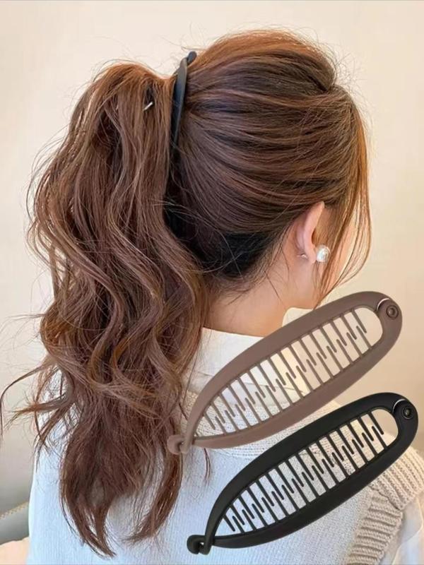 Simple Plain Anti-slip Hair Claws, Elegant Fashion Hair Accessories for Women, Minimalist Headwear Suitable for Thick Hair for Summer 2024 Back To School, Fall Outfits, Earthtone Fall Freshness