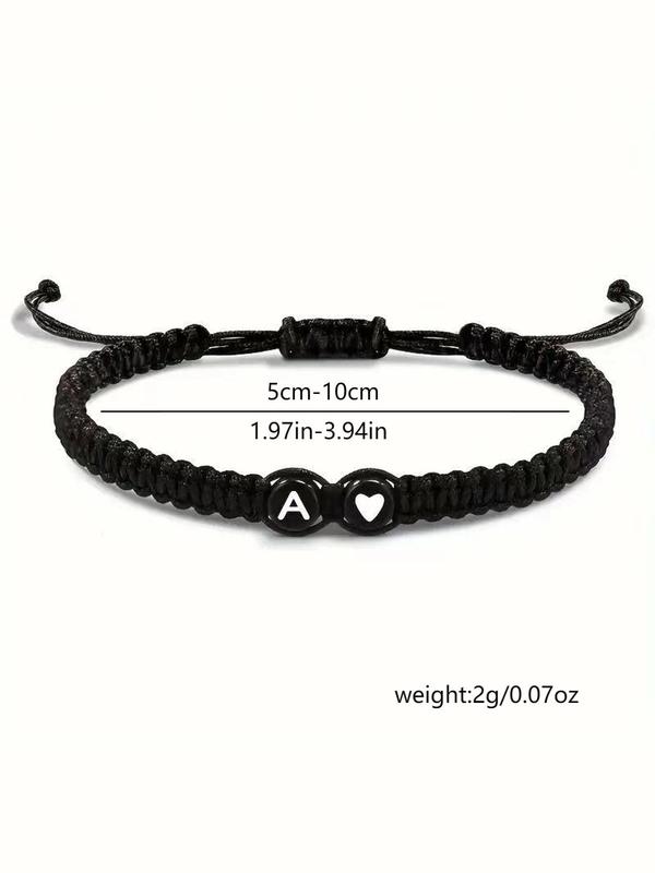 Letter Design Braided Bracelet, Simple Adjustable Hand Jewelry for Women & Men, Casual Cool Female Accessories, Trendy Matching Bracelet, for Fall