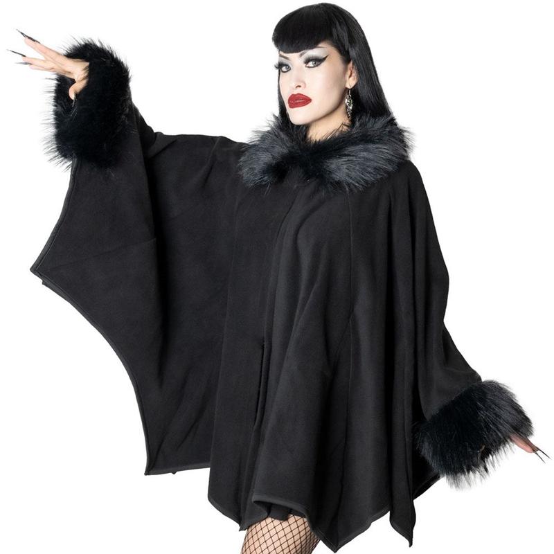 Glamour Ghoul Web Cape Black Fur