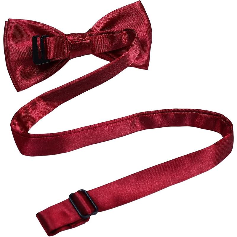 Boys Child Kids Bow ties - Adjustable Pre Tied Solid Color Wedding Party Bowties