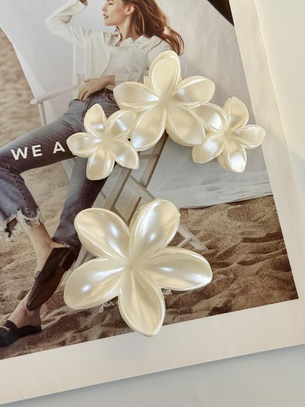 Matte Flower Design Hair Claws, Cute and Delicate Claw Clip, Elegant Style Hair Accessories for Women & Girls