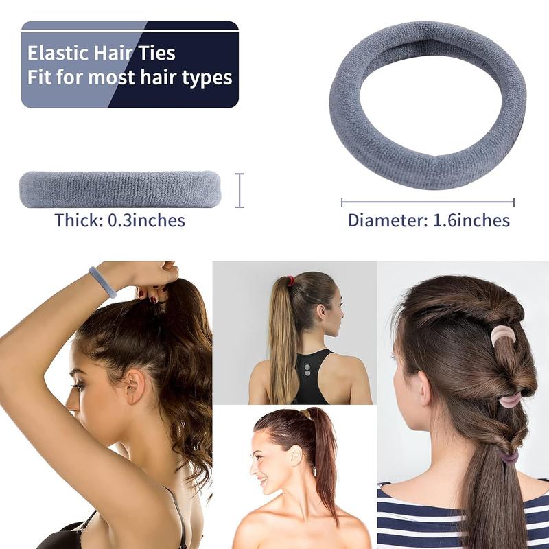 100count Hair Ties, Elastic Hair Ties for Thick Thin Hair, Seamless Hair Ties, Damage-Free Hair Ties for Women, Elastic Hair Ties for Girls, Soft Hair Accessories Ponytail Holder