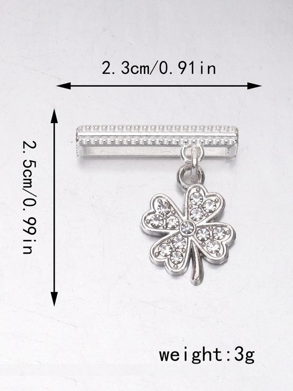 Rhinestone Decor Leaf Charm Design Watch Band Charm, Fashionable Watch Band Decoration for Women & Girls