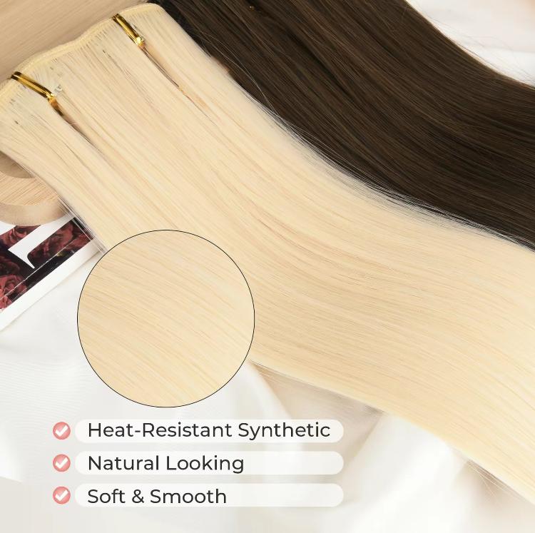 24 Inch Long Straight Synthetic Hair Extensions, 6 pcs Clip in Wigs for Women’s Daily Use, Gorgeous Natural Fluffy Hairpieces with Great Quality, 2025 Trendy Female Matching Wigs for all Occasions