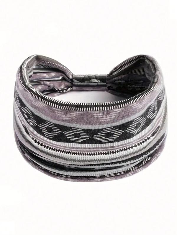 Women's Geometric & Striped Print Hair Band, Fashion Boho Hair Band, Summer Sporty Hair Band for Gym Workout Yoga, Summer Accessories