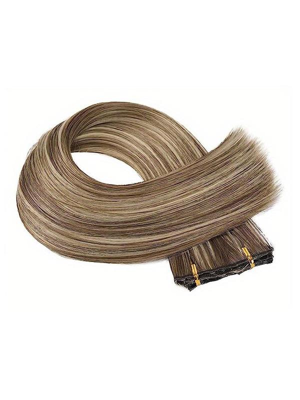 24 Inch Blonde Long Straight Hair Extension, Clip in Hair Extensions for Women, Striking Natural Fluffy Hairpieces for Daily & Party Hairstyle Decoration, 2024 Summer Fashion Accessories