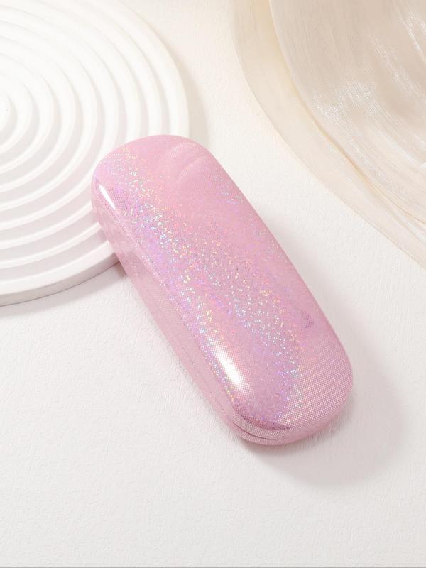 Holographic Reflective Sparkling Eyeglasses Case, Fashionable PU Leather Glasses Case, Glasses Storage Box for Women & Men