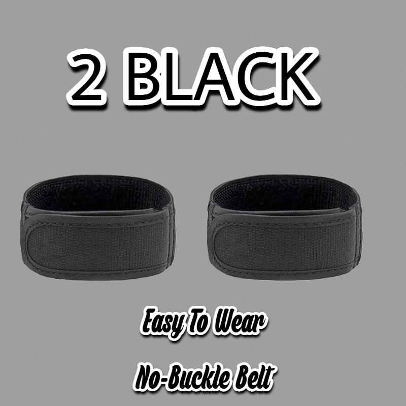 2-Pack Black Elastic Unisex Outdoor Waistbands | Breathable, No-Buckle Design for Convenient Daily Use