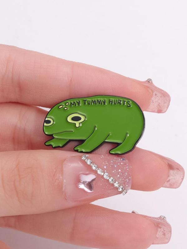 Cute Frog Design Funny Brooch, Fashion Brooch for Women & Men, Enamel Pin Suitable for Backpacks, Jeans, Scarves, Hats Decoration, Trendy All-match & Exquisite Brooch for Birthday Gift