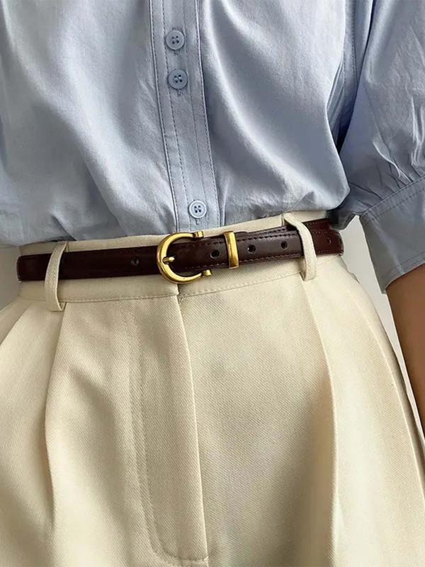 Women's Fashion Vintage Pu Leather Belt, Casual Trendy Belt for Jeans & Short Skirt, Daily Clothing Decoration