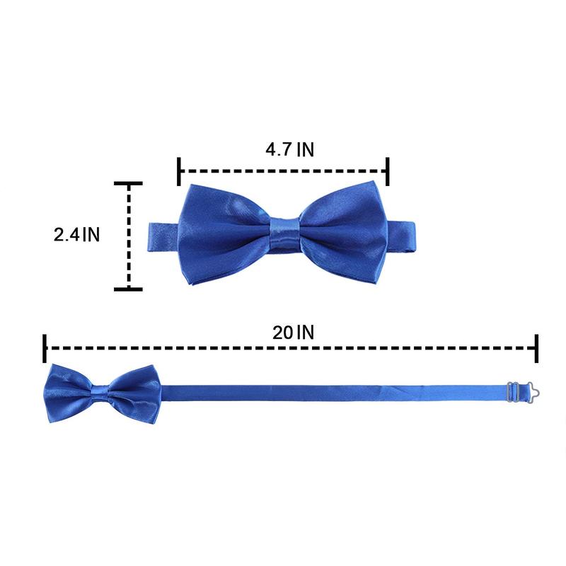 AWAYTR Men's Pre Tied Bow Ties for Wedding Party Fancy Plain Adjustable Bowties Necktie