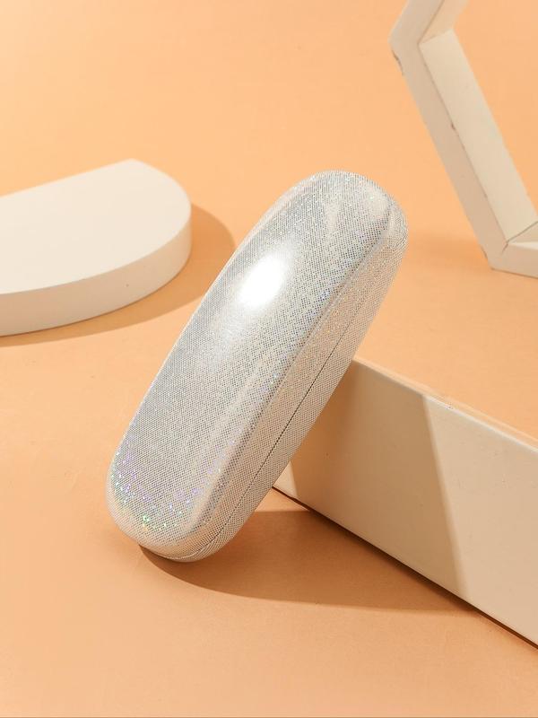 Holographic Reflective Sparkling Eyeglasses Case, Fashionable PU Leather Glasses Case, Glasses Storage Box for Women & Men