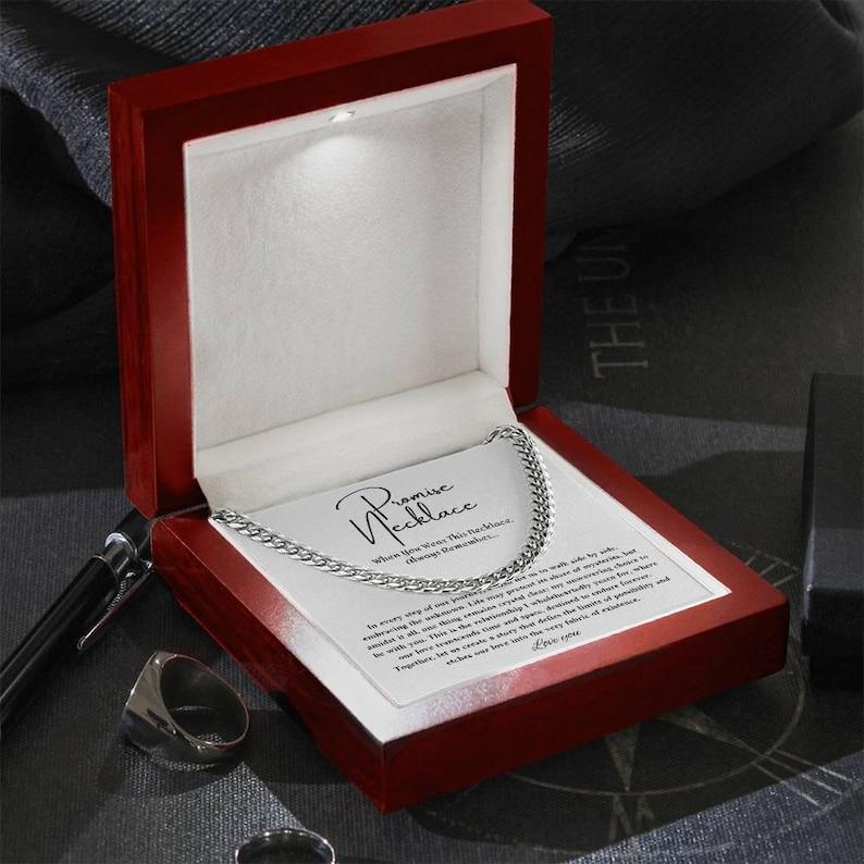 Promise Necklace For Him, Sentimental Gifts For Boyfriend, To My Man Necklaces, Birthday Valentine Anniversary Gift