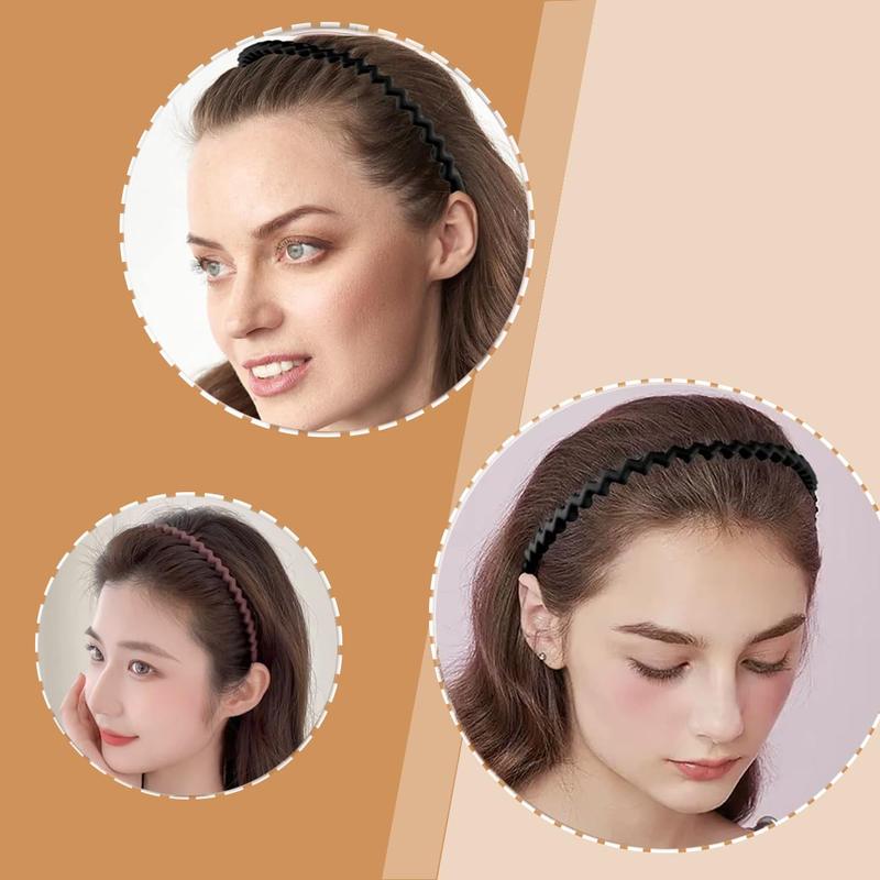 6 count Fashion Plastic Headbands for Women Girls Hard  Hairbands Hair Hoop