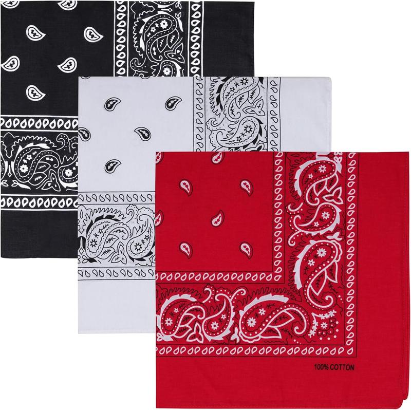 Cotton Large Bandanas for Men and Women, 22 Inch Paisley Bandana with Multiple Colors