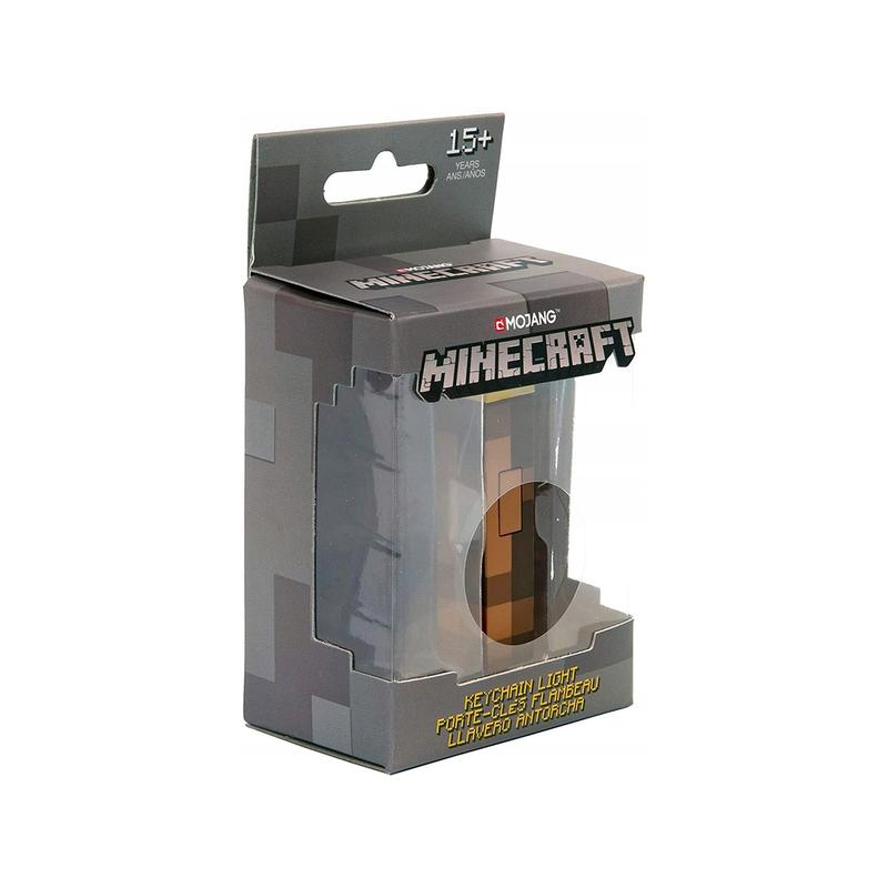 Minecraft Torch Light Keychain USB Charging Funny Keyring Backpack Pendant