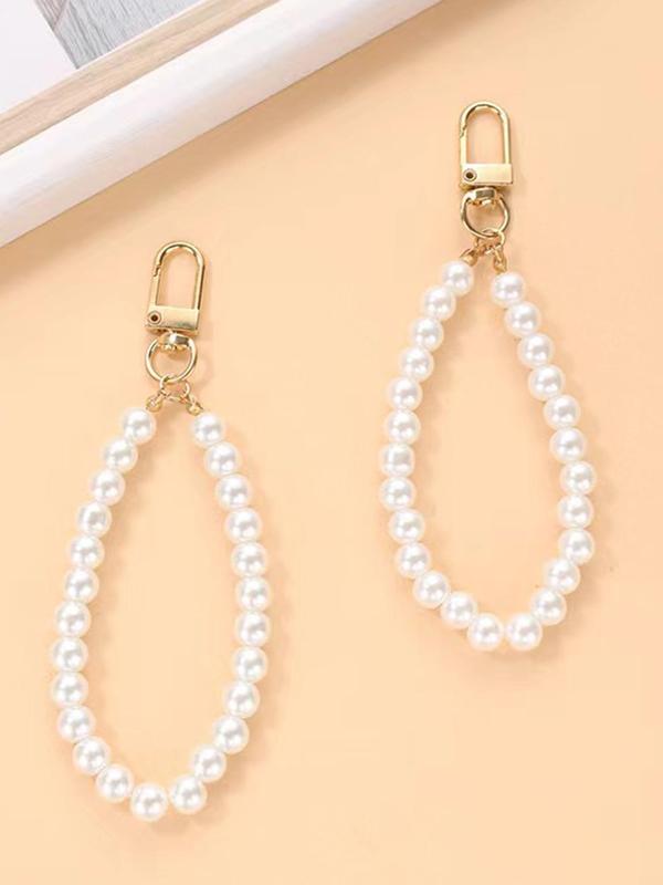 Faux Pearl Bead Decor Keychain,  Elegant Keychain for Women & Girls, Fashion Keychain for Daily Clothing Decor, Trendy All-match & Exquisite Keychain for Birthday Gift