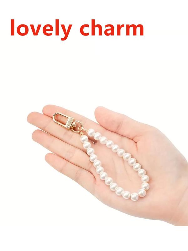 Faux Pearl Bead Decor Keychain,  Elegant Keychain for Women & Girls, Fashion Keychain for Daily Clothing Decor, Trendy All-match & Exquisite Keychain for Birthday Gift