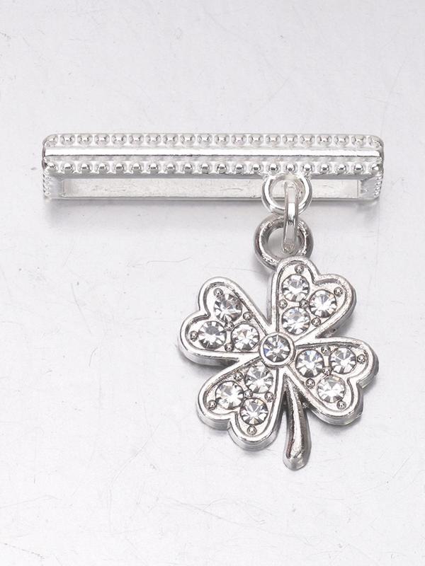 Rhinestone Decor Leaf Charm Design Watch Band Charm, Fashionable Watch Band Decoration for Women & Girls