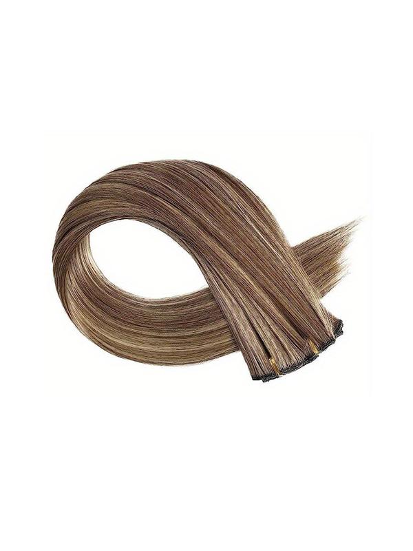 24 Inch Blonde Long Straight Hair Extension, Clip in Hair Extensions for Women, Striking Natural Fluffy Hairpieces for Daily & Party Hairstyle Decoration, 2024 Summer Fashion Accessories