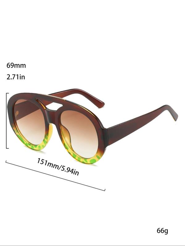 Fashionable All-match Tinted Lens Sunglasses, Stylish Ombre Lens Aviator Sunglasses for Men & Women, Fashion Sunglasses for Daily Use