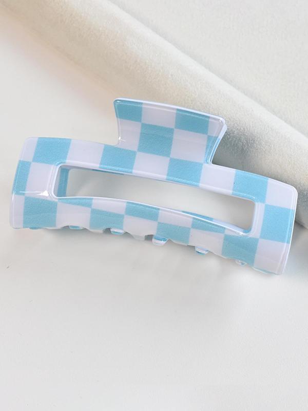 Checkerboard Pattern Hair Claw, Casual Versatile Hair Accessories for Women, Minimalist Headwear Suitable for Thick Hair, Fashion Hair Accessories for Party, Daily Clothing Decor