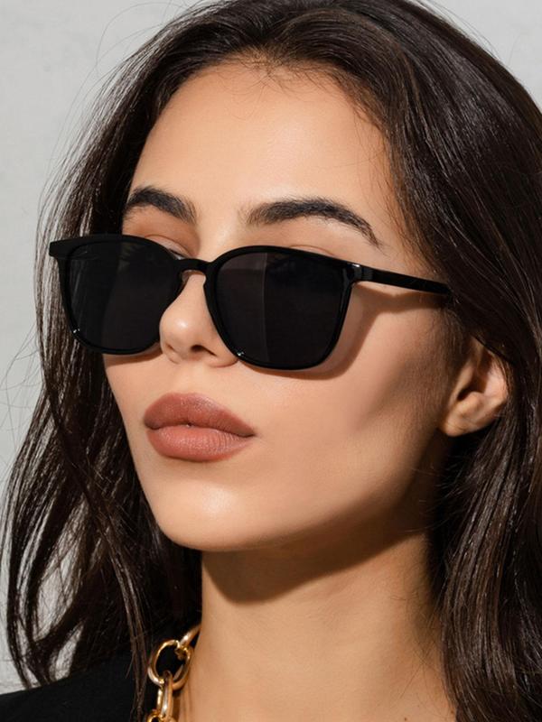 Unisex Simple Style Square Frame Sunglasses, Trendy Casual Sunglasses for Women and Men, Fashion Accessories for Everyday Use and Outdoor Activities