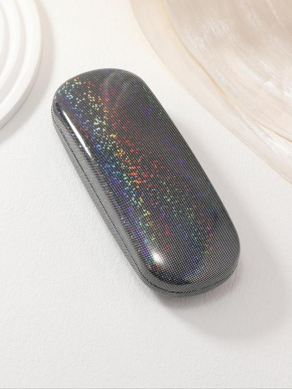 Holographic Reflective Sparkling Eyeglasses Case, Fashionable PU Leather Glasses Case, Glasses Storage Box for Women & Men